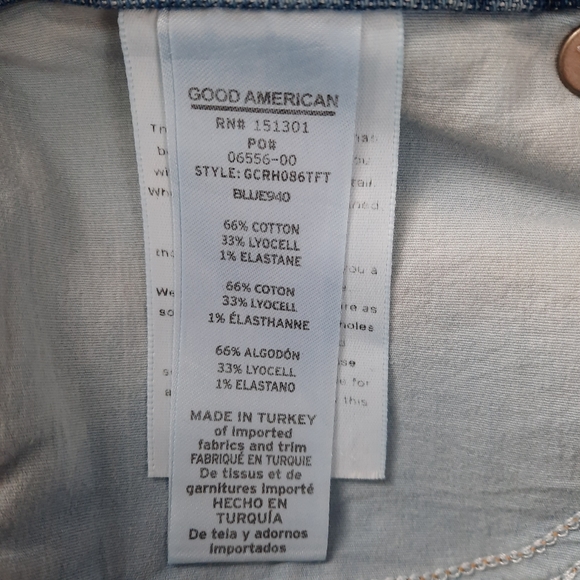 Good American Good Classic Raw Hem High Waist Slim Jeans size 6 - Picture 7 of 14